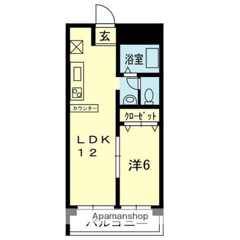 MIYUマンション(1LDK/2階)の間取り写真