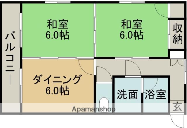 アメニティハイツ(2DK/2階)の間取り写真