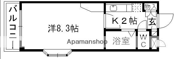 メイン21(1K/1階)の間取り写真