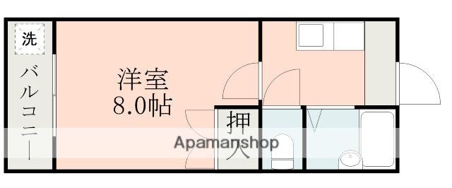 プライマリー黒髪Ⅱ(1K/3階)の間取り写真