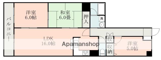 ファミール黒髪(3LDK/1階)の間取り写真