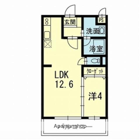ヒルズKIKUYO(1LDK/2階)の間取り写真
