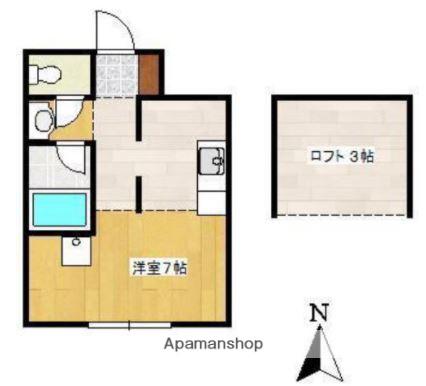 ロイヤルハイツセリーヌ(ワンルーム/2階)の間取り写真