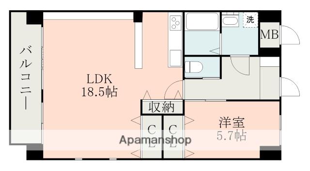 MAJESTY(1LDK/8階)の間取り写真