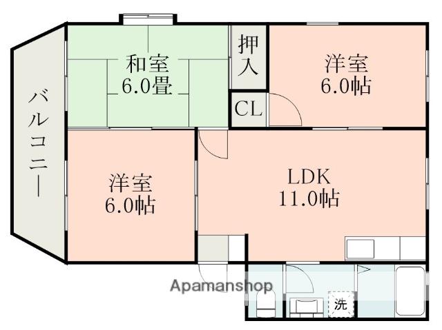 サニーパレスニシダA(3LDK/1階)の間取り写真