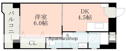 サクライースト(1DK/4階)の間取り写真