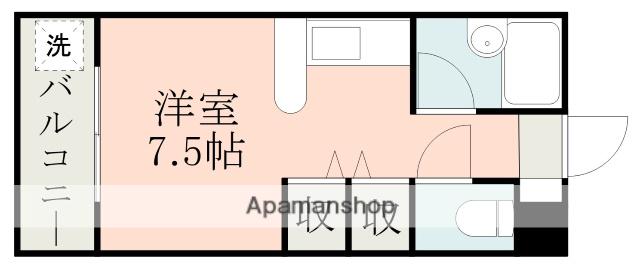 FINE VIEW(ワンルーム/4階)の間取り写真