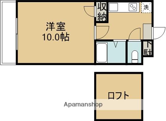 スカイハウス本荘Ⅱ(1K/1階)の間取り写真