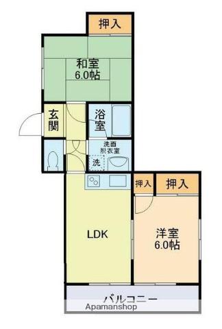 ラフォーレ3番館(2DK/4階)の間取り写真