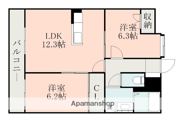 グリーンパレス城南(2LDK/2階)の間取り写真