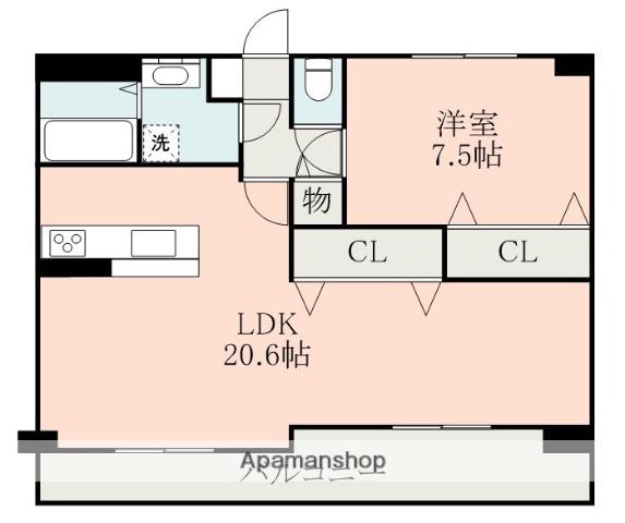 グリーンヒルズ菊陽(1LDK/3階)の間取り写真