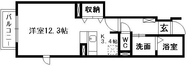 リバーシティーセイラ(ワンルーム/1階)の間取り写真