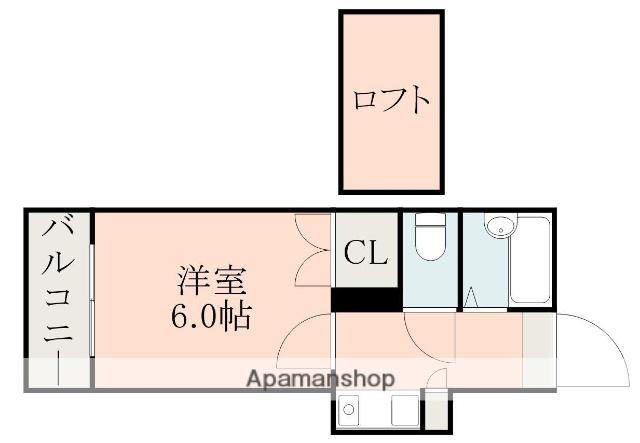 Sコーポ帯山(1K/2階)の間取り写真