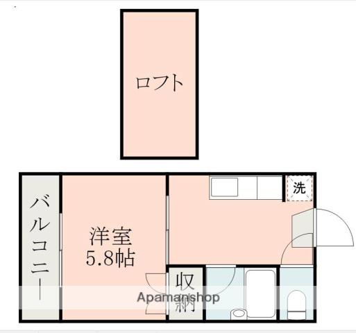 レオパレス南高江Ⅱ(1K/1階)の間取り写真