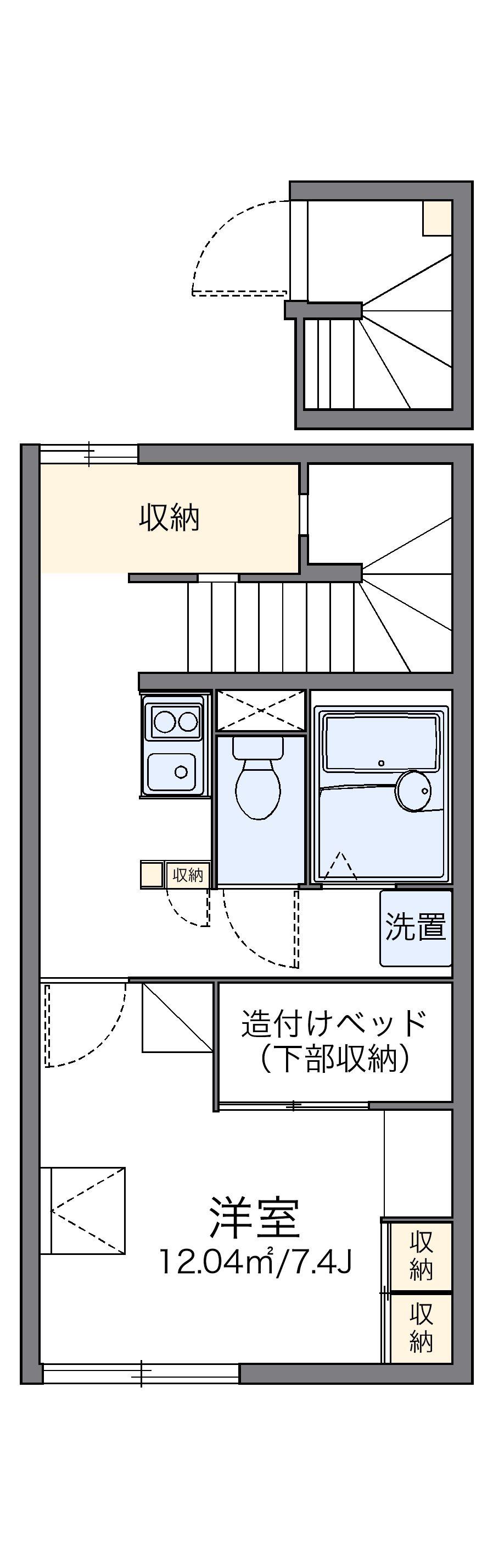 レオパレス西松江城(1K/2階)の間取り写真