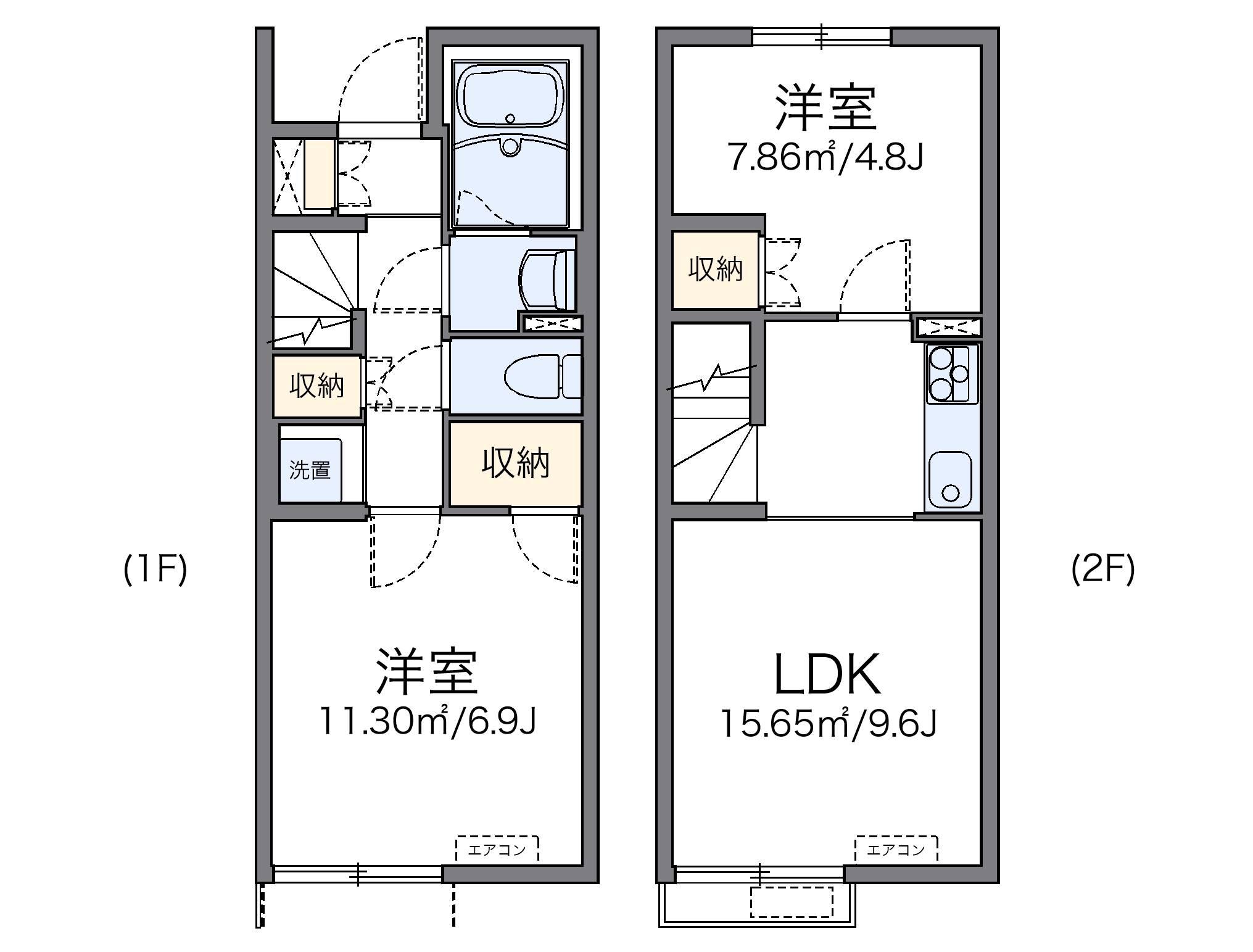レオネクスト八代福正Ⅱ(2LDK/1階)の間取り写真
