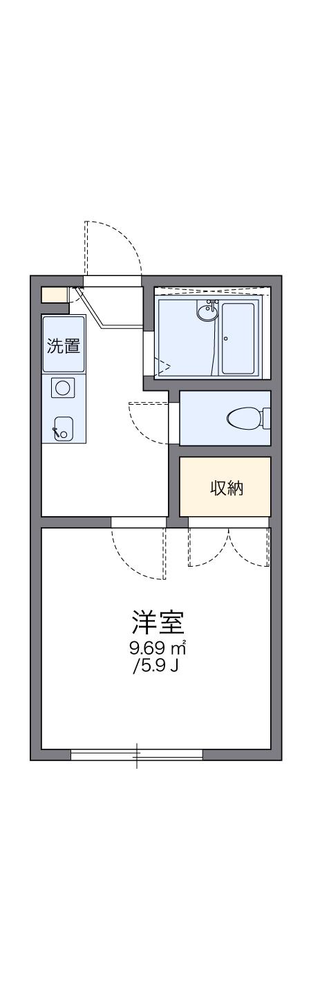 レオパレスKUROISHI(1K/2階)の間取り写真