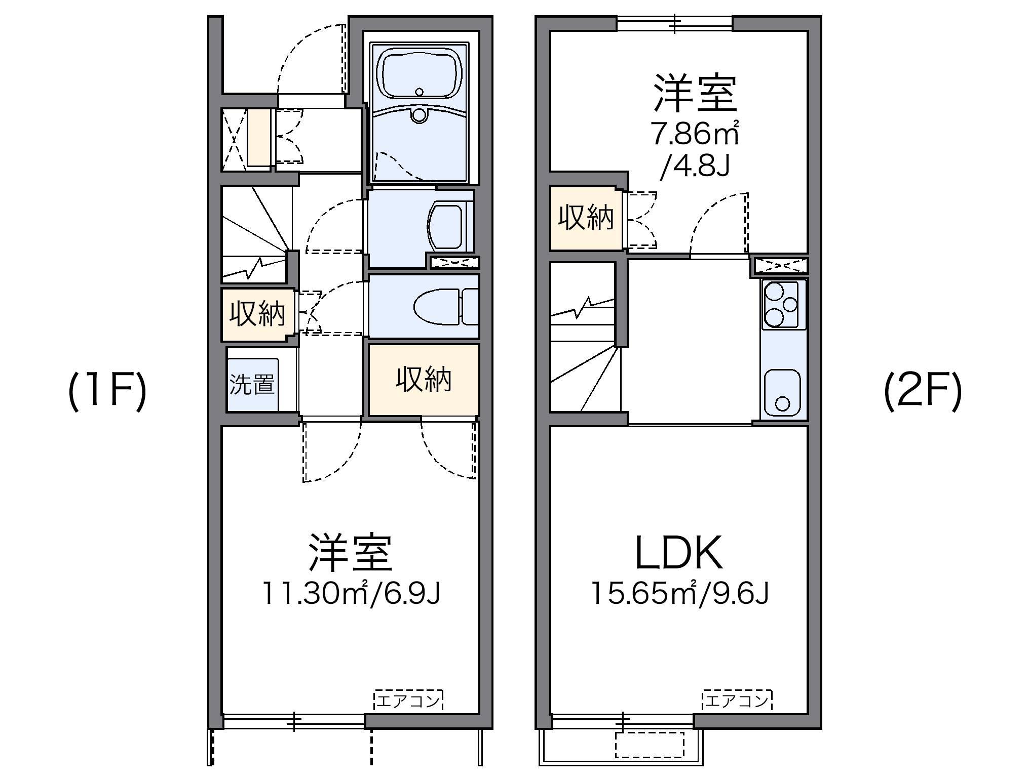 レオネクスト八代福正Ⅰ(2LDK/1階)の間取り写真