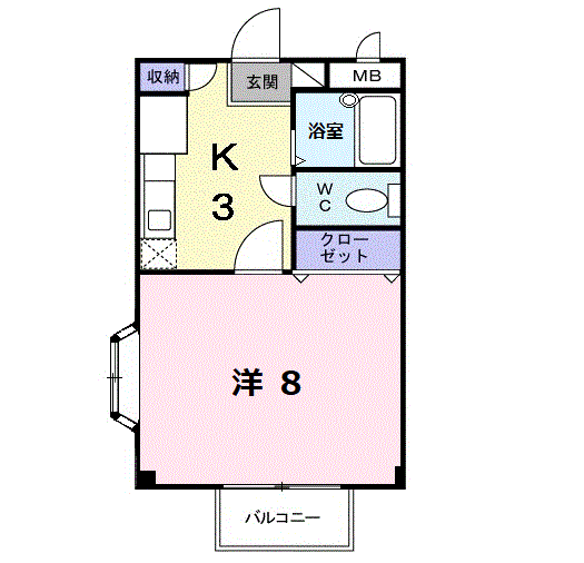 FAVORITELIFE(1K/2階)の間取り写真