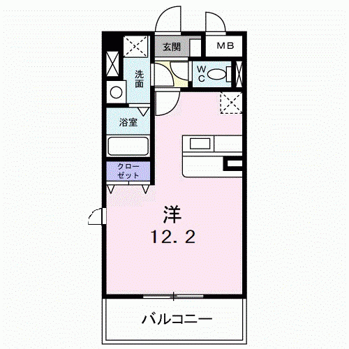 ライツェント・K(ワンルーム/3階)の間取り写真
