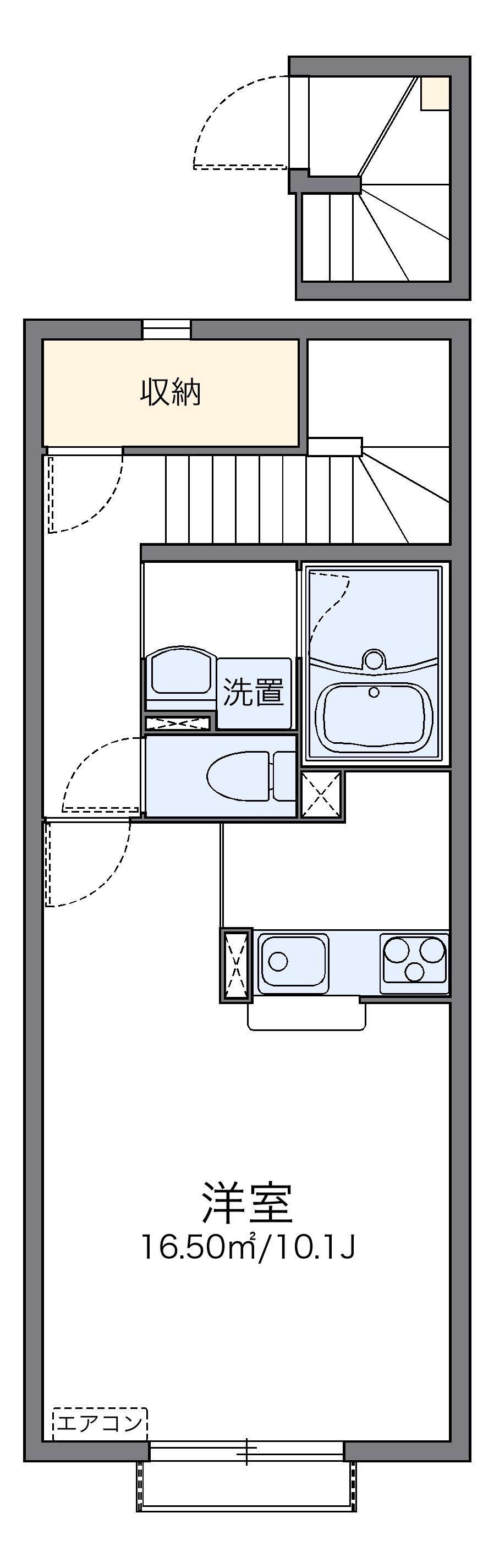 レオネクストMASHIKIⅡ(1K/2階)の間取り写真