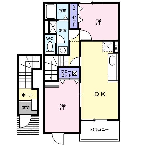 ファミール(2LDK/2階)の間取り写真