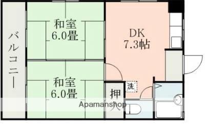 ホワイトキャッスル田崎(2DK/4階)の間取り写真