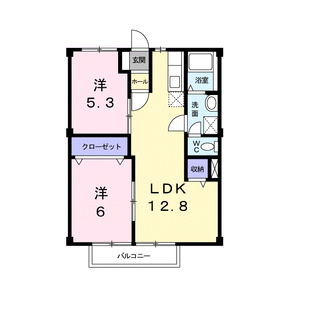 メゾンパーク前田(2LDK/2階)の間取り写真