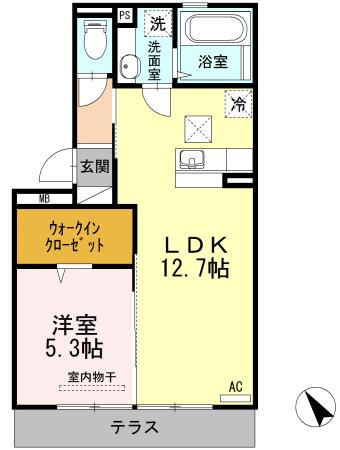 エクセル大窪(1LDK/3階)の間取り写真