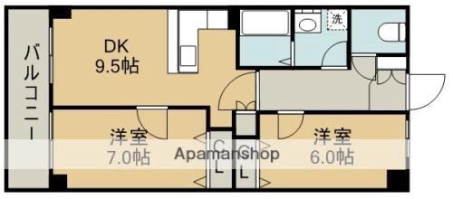 REX MANSION12(2DK/5階)の間取り写真