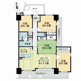 サーパス平成(4LDK/3階)の間取り写真