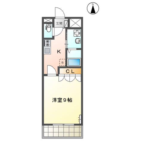 M・Mコンフォルト(1K/2階)の間取り写真