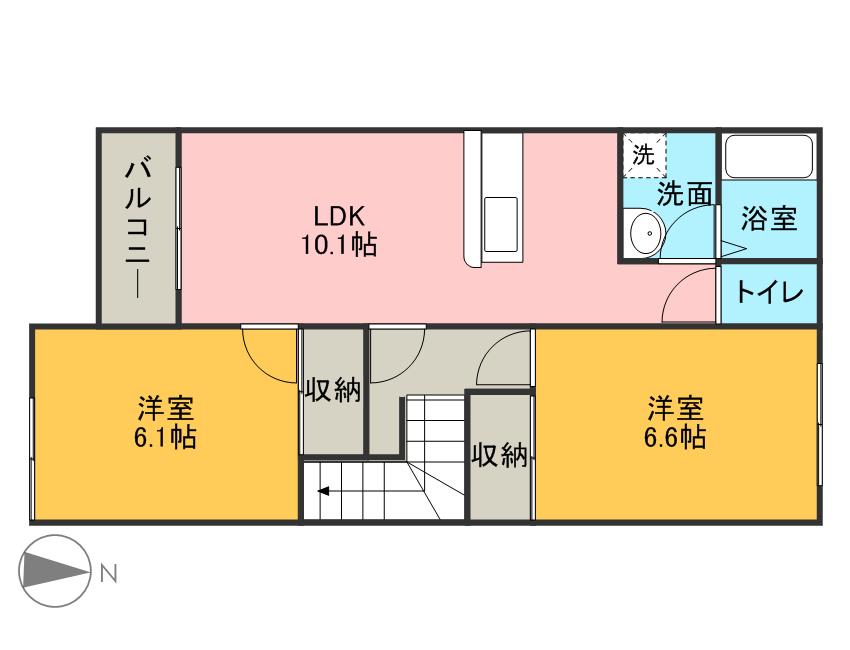 クレストール(2LDK/2階)の間取り写真