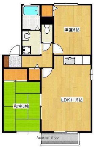 クロノス27飛田A(2LDK/2階)の間取り写真
