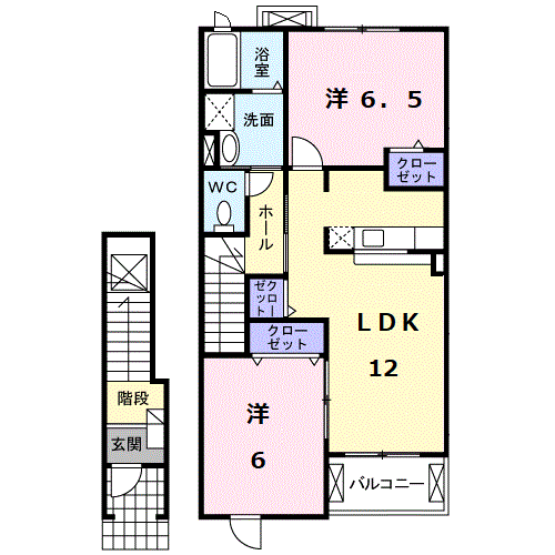 セカンドエクセルKS(2LDK/2階)の間取り写真