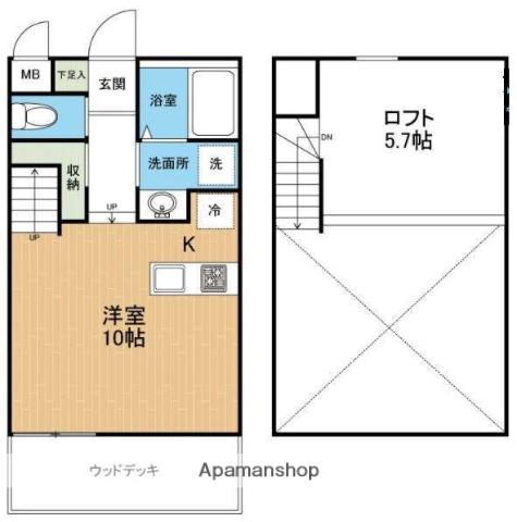 グランツ琴平(ワンルーム/1階)の間取り写真