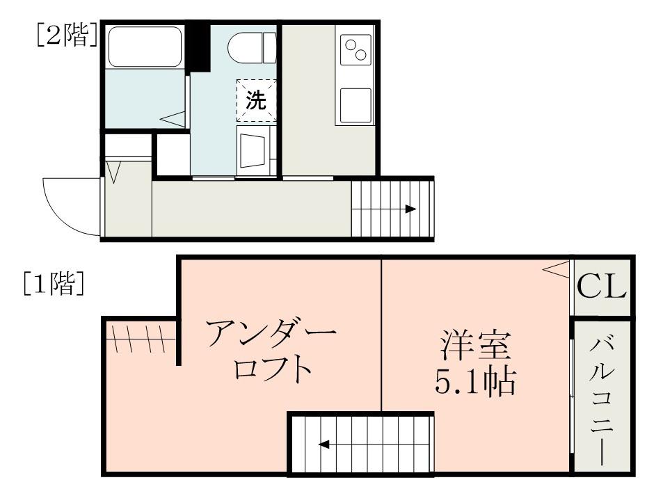 BLUEBERRY 本山(ワンルーム/2階)の間取り写真