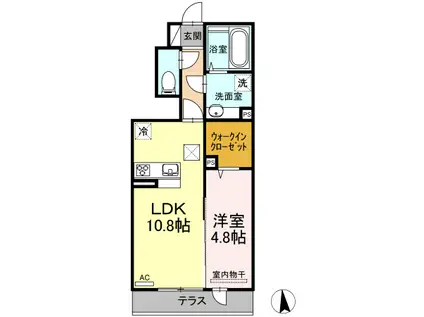 ディア・カーサ南高江(1LDK/1階)の間取り写真