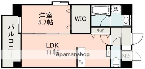 ロザリアン紺屋町(1LDK/10階)の間取り写真