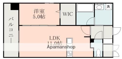 PRELUDE新町(1LDK/12階)の間取り写真