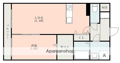 L・Aマンション菊陽(1LDK/7階)の間取り写真