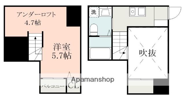 ラフィーユ長嶺南(ワンルーム/2階)の間取り写真