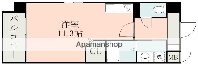 WATERFALLS御幸西(ワンルーム/2階)の間取り写真