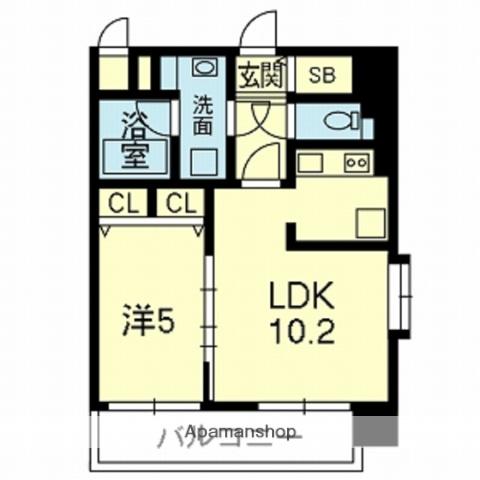 ライズ呉服(1LDK/7階)の間取り写真