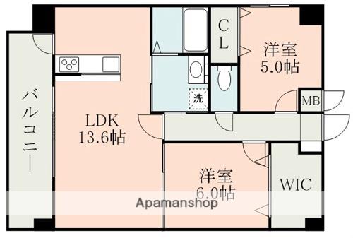 ラ・シック熊本駅前Ⅱ(2LDK/8階)の間取り写真