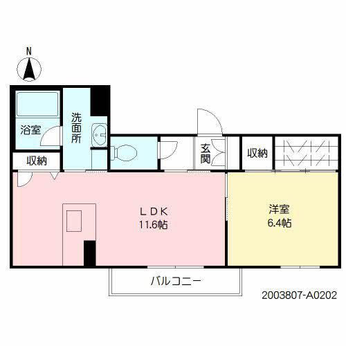 プレミアムコートベル(1LDK/1階)の間取り写真