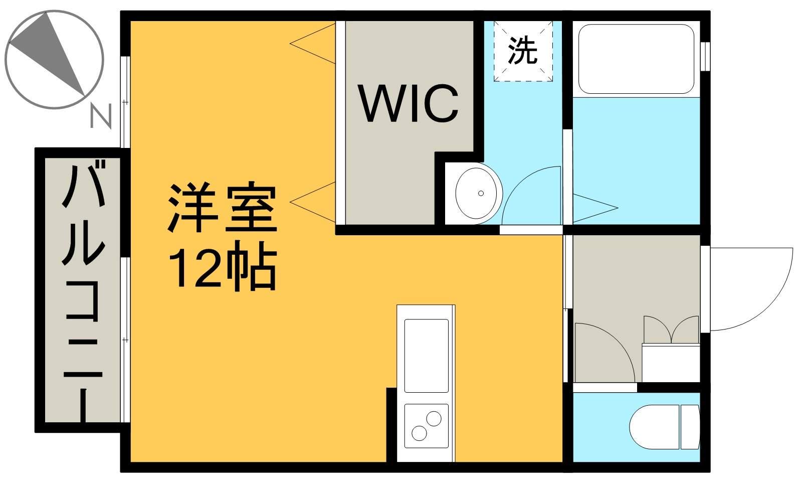 プレミール白川(ワンルーム/1階)の間取り写真