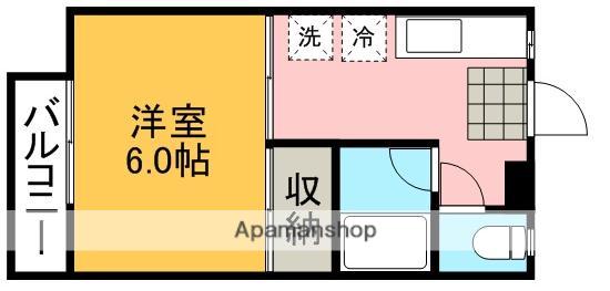 ホワイトハウス(1K/2階)の間取り写真