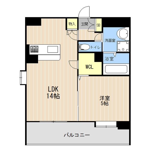 LIBTH平成けやき通(1LDK/4階)の間取り写真