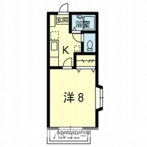 神山ハイツⅥ(1K/1階)の間取り写真